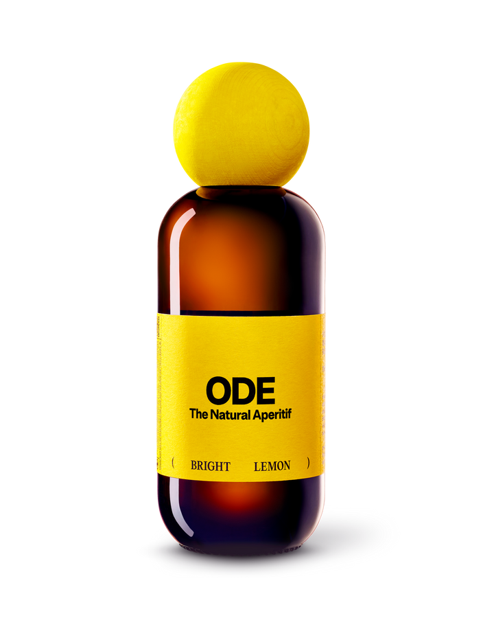 ODE Bright Lemon, 500-ml-Flasche mit gelber Holzkugel
