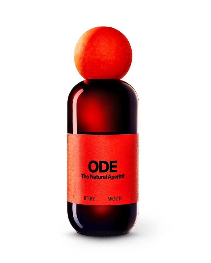 ODE Ruby Wood, 500-ml-Flasche mit roter Holzkugel