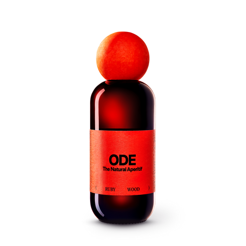ODE Ruby Wood, 500-ml-Flasche mit roter Holzkugel