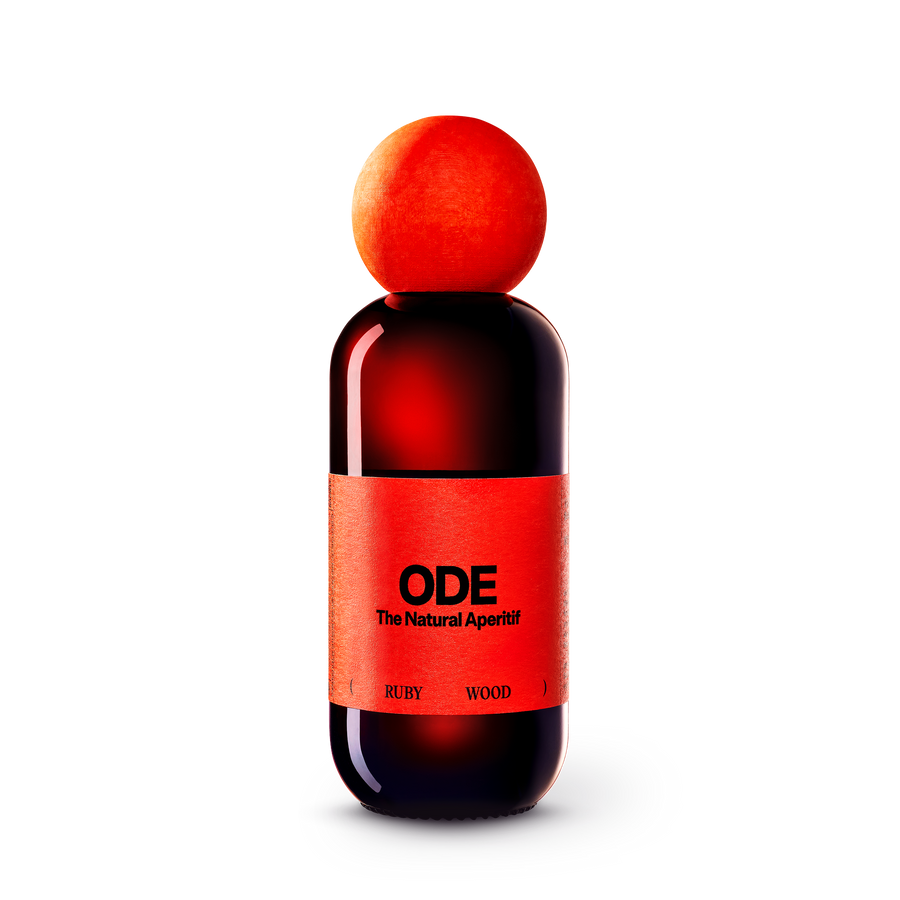 ODE Ruby Wood, 500-ml-Flasche mit roter Holzkugel